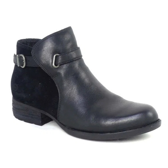 Born Shoes - Born Kristina Leather Ankle Bootie Black - Medium